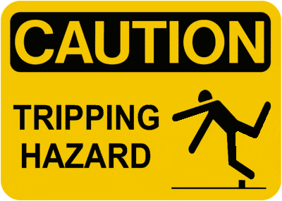 image caution sign about tripping hazard
